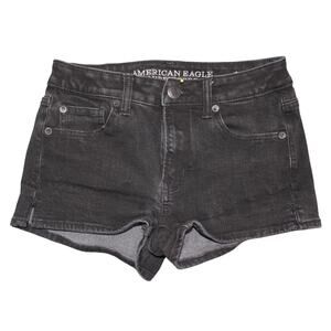 American Eagle Womens Shorts Black 360 Super Stretch Hi Rise Shortie Size‎ 00